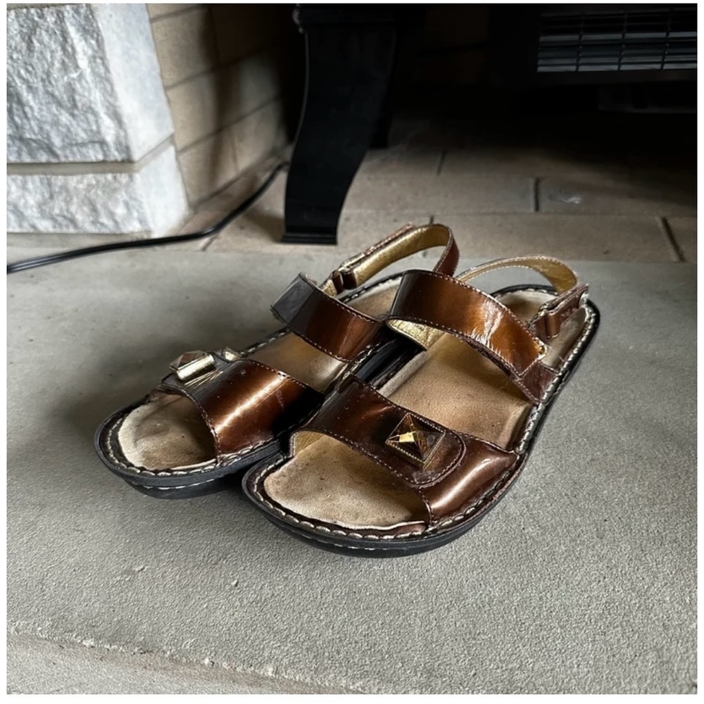 Alegria brown metallic sandals EU 37, US 7/7.5